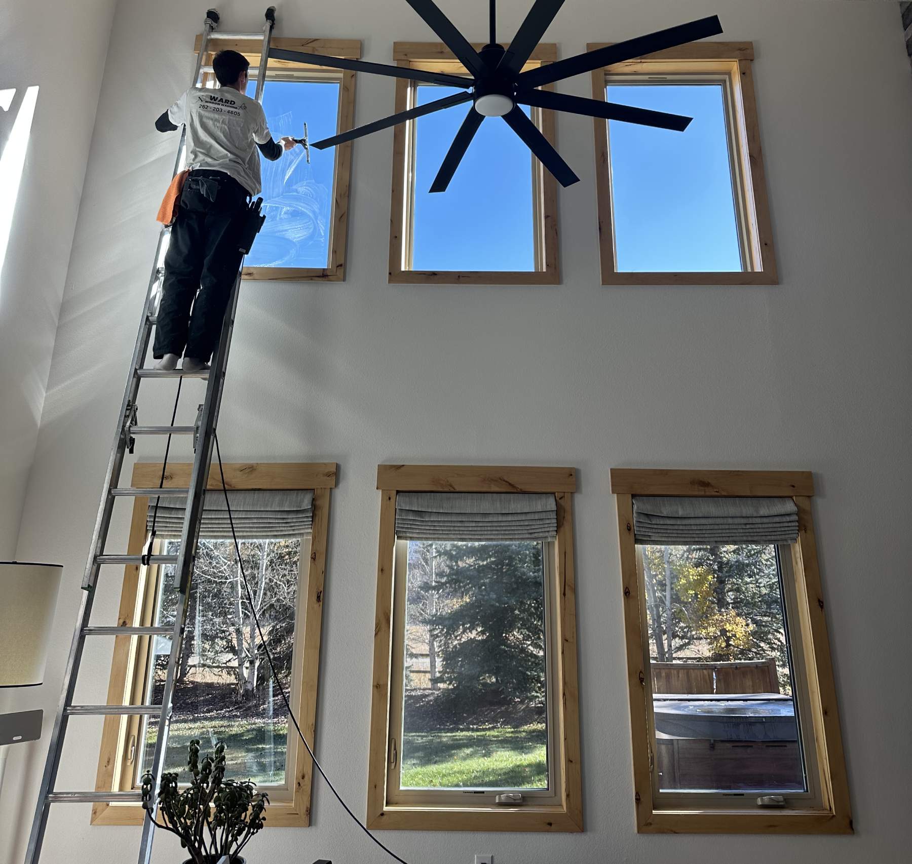 ladder-inside ladder inside window cleaning